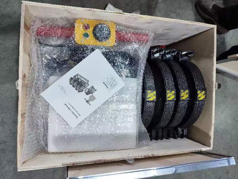 Manual butt welding machine packed for shipment