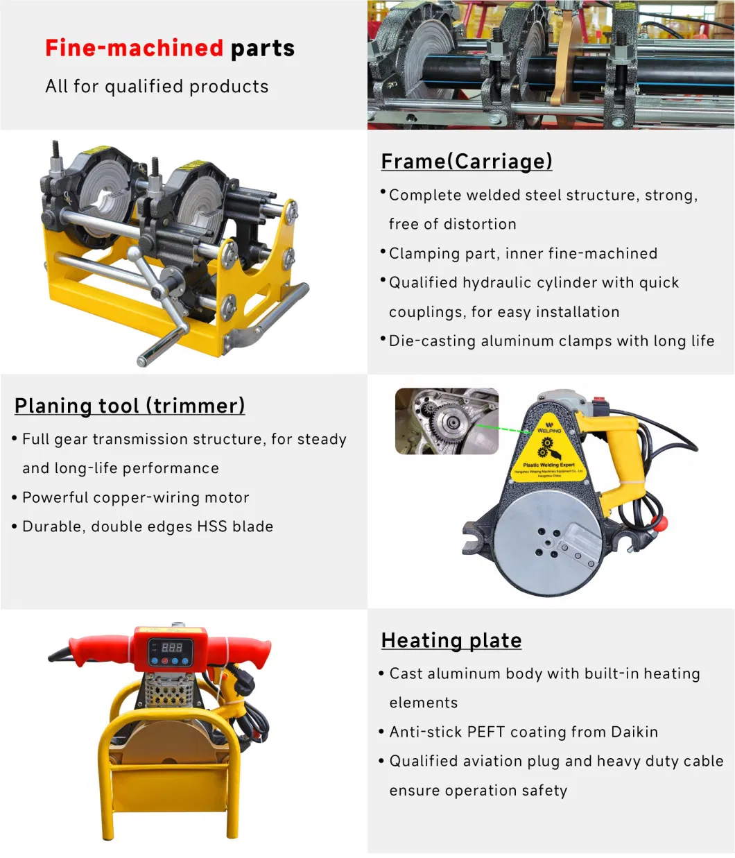 Economical Poly Pipe Welding Machine /Polyethylene Pipe Butt Welder Ranging 63-160mm